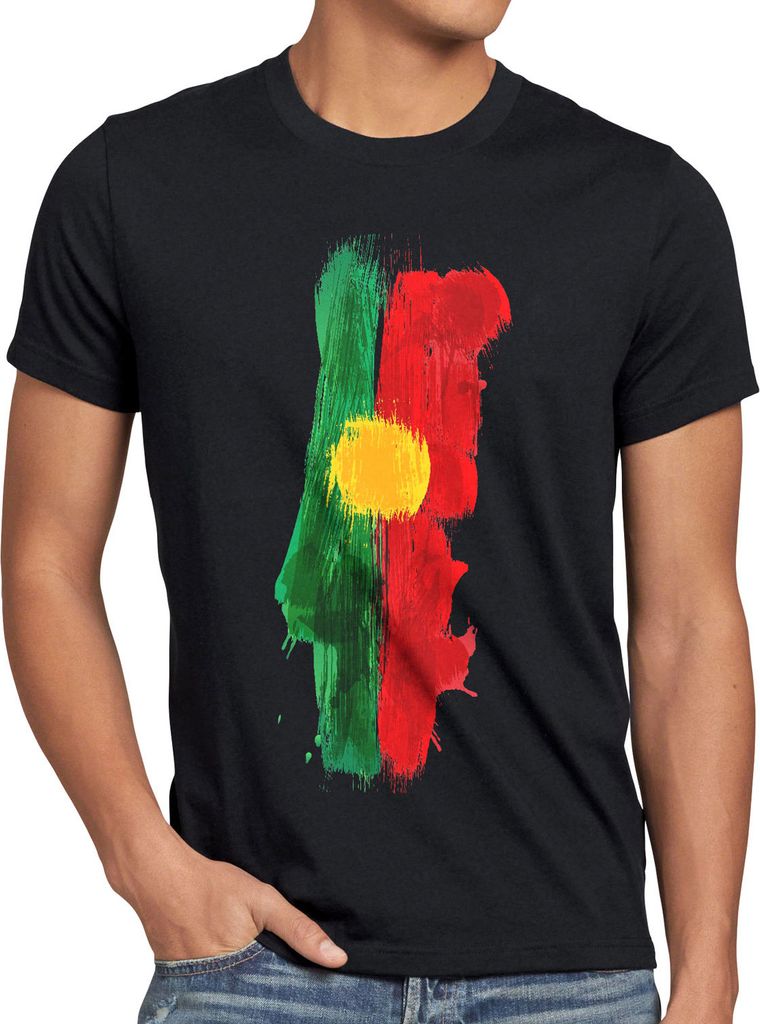 BaumwolleCloud Flagge Portugal Herren T-Shirt Fußball Sport WM EM Fahne