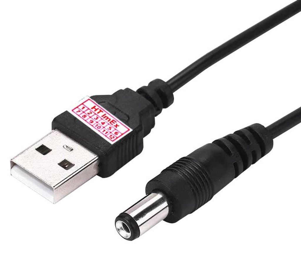 80cm USB Stromkabel auf DC Hohlstecker 5.5*2.1 mm 5V Ladekabel 0.5A/1A/2A
