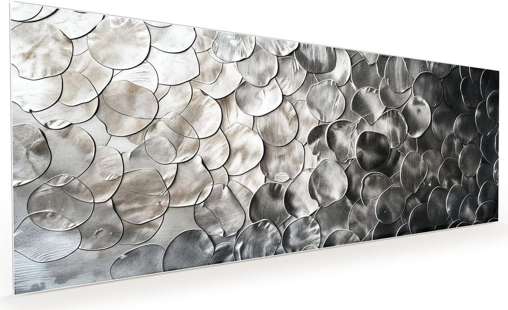 Küchenrückwand Spritzschutz Glas mit Motiv Metallic Schuppen 40 x 40 cm