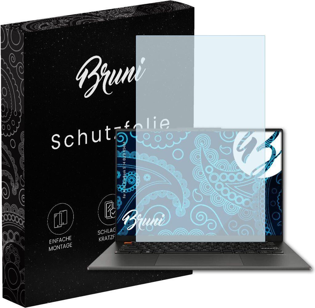 Bruni Basics-Clear 2x Schutzfolie kompatibel mit Asus VivoBook S 14 OLED (K5404) Folie