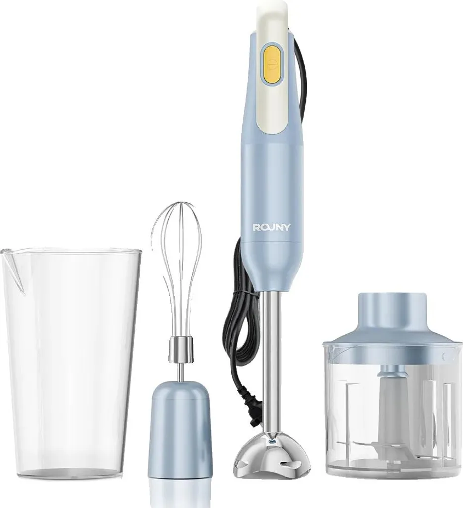 Mixeur plongeant 4-en-1 idéal pour soupes et purées en acier inoxydable