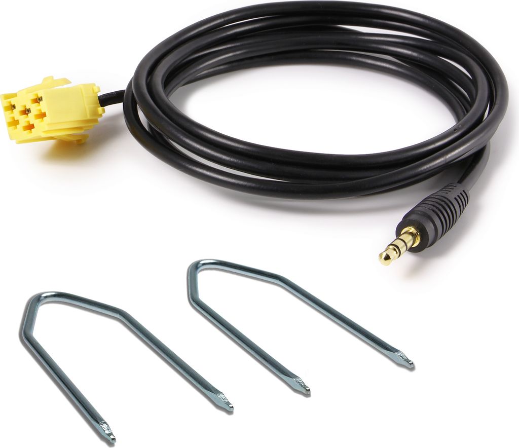 KFZ AUX IN SET Adapter 3,5 Klinke + Bügel Schlüssel Auto Produktbild 