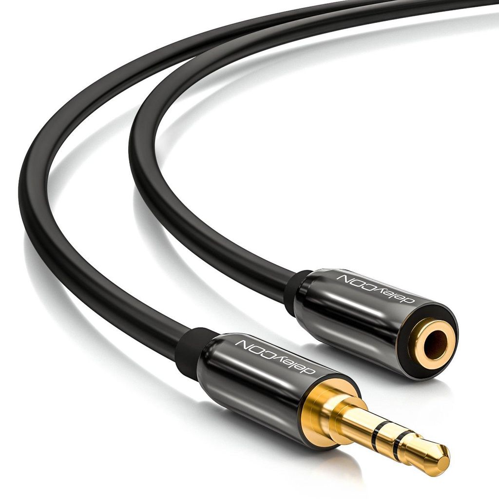 deleyCON 10m Audio Verlängerungskabel 3,5mm Klinke - Schwarz