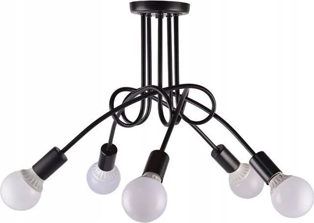 Suspension de Salle à Manger Paradise Black 5 Lumières Toolight