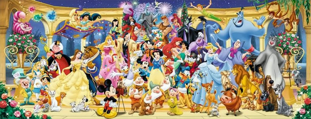 1000 Teile Ravensburger Puzzle Panorama Disney Gruppenfoto Produktbild