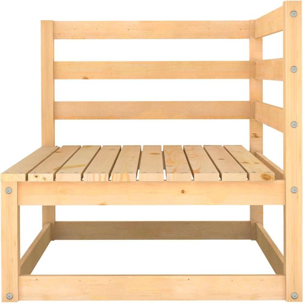 vidaXL Gartensofa 2-Sitzer mit Kissen Kiefer Massivholz