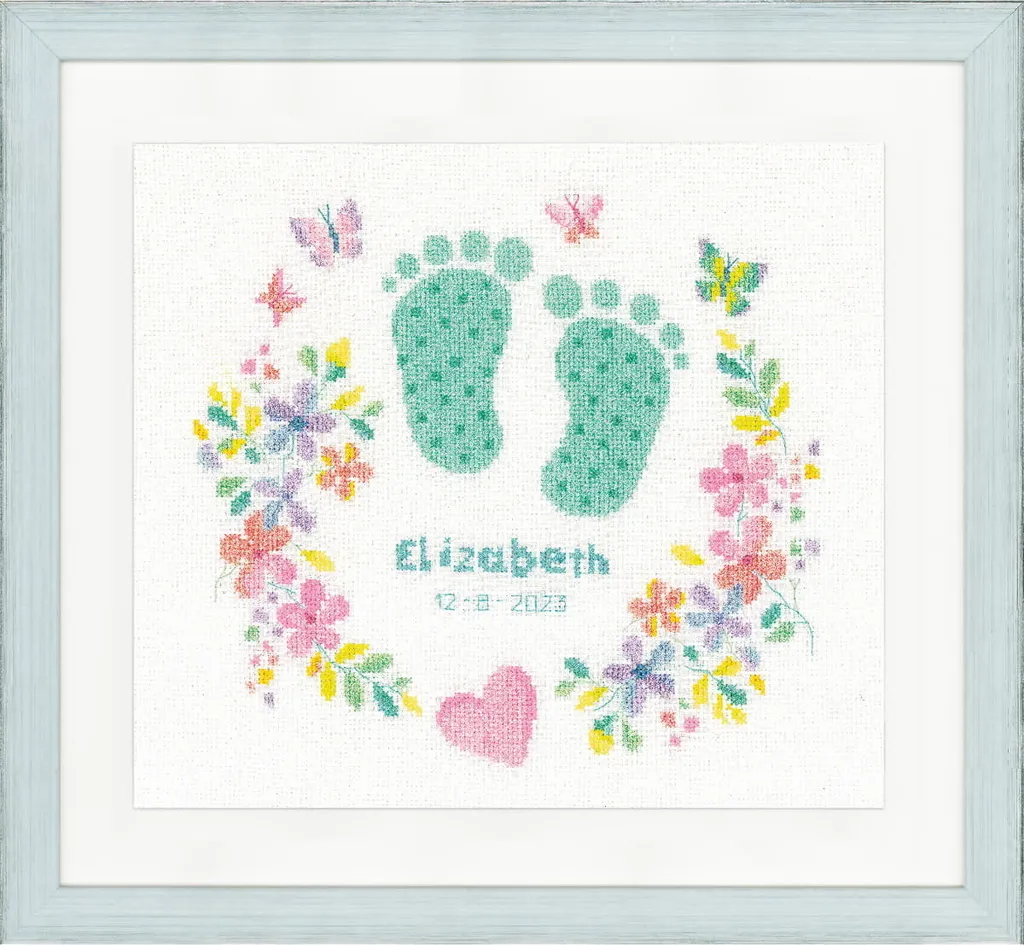 Personnalisez votre décor : Kit Vervaco Pieds de Bébé au point de croix