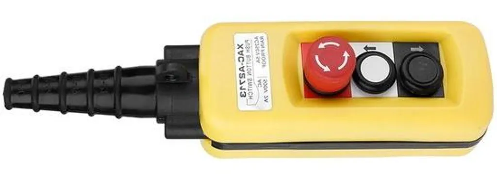 Commutateur pour chaîne de grue avec arrêt d'urgence et 2 boutons COB