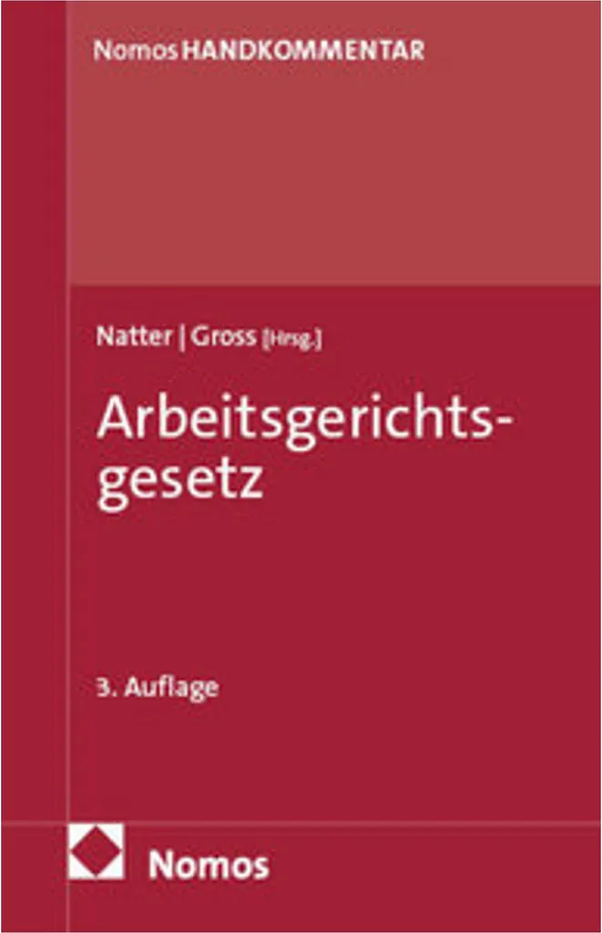 Livre Arbeitsgerichtsgesetz - Code de Procédure du Travail Allemand ArbGG