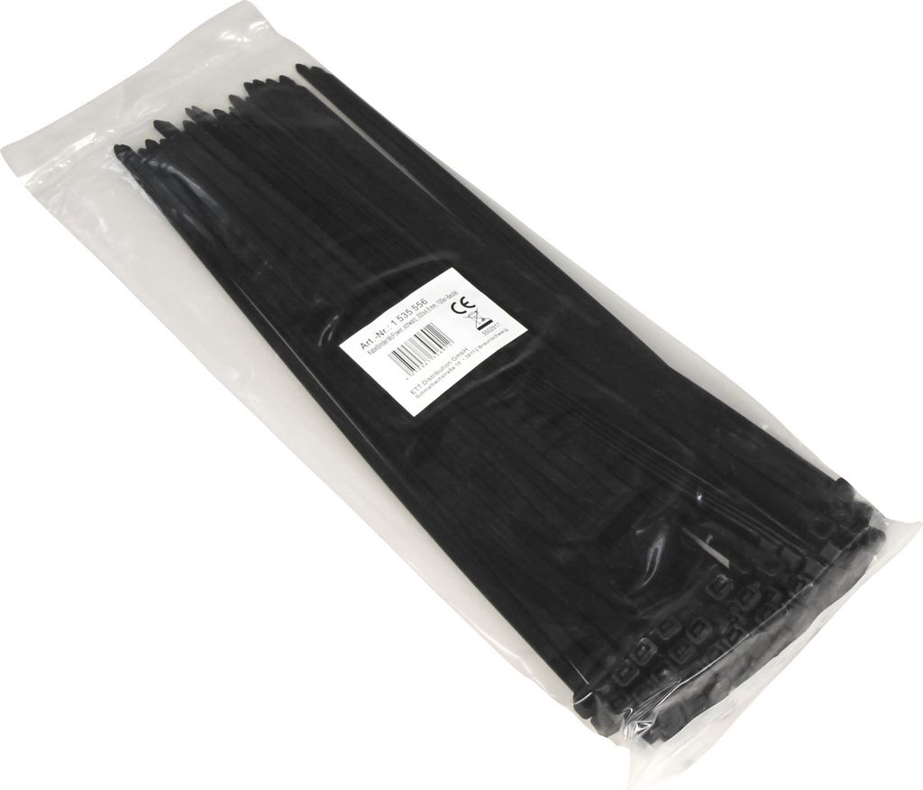 Kabelbinder McPower, schwarz, 300x4,8 mm, 100er-Beutel
