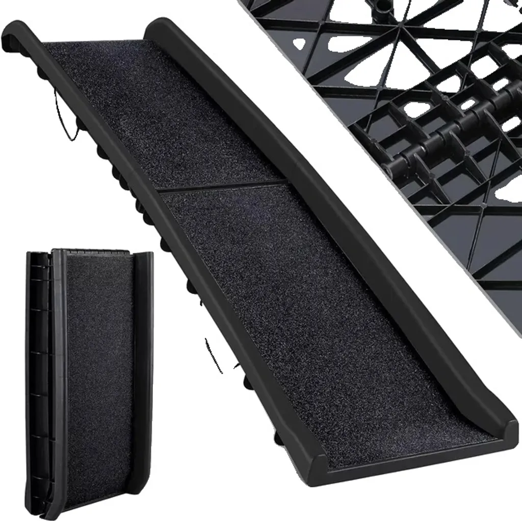 Rampe pour animaux noire mate antidérapante et portable ultra résistante