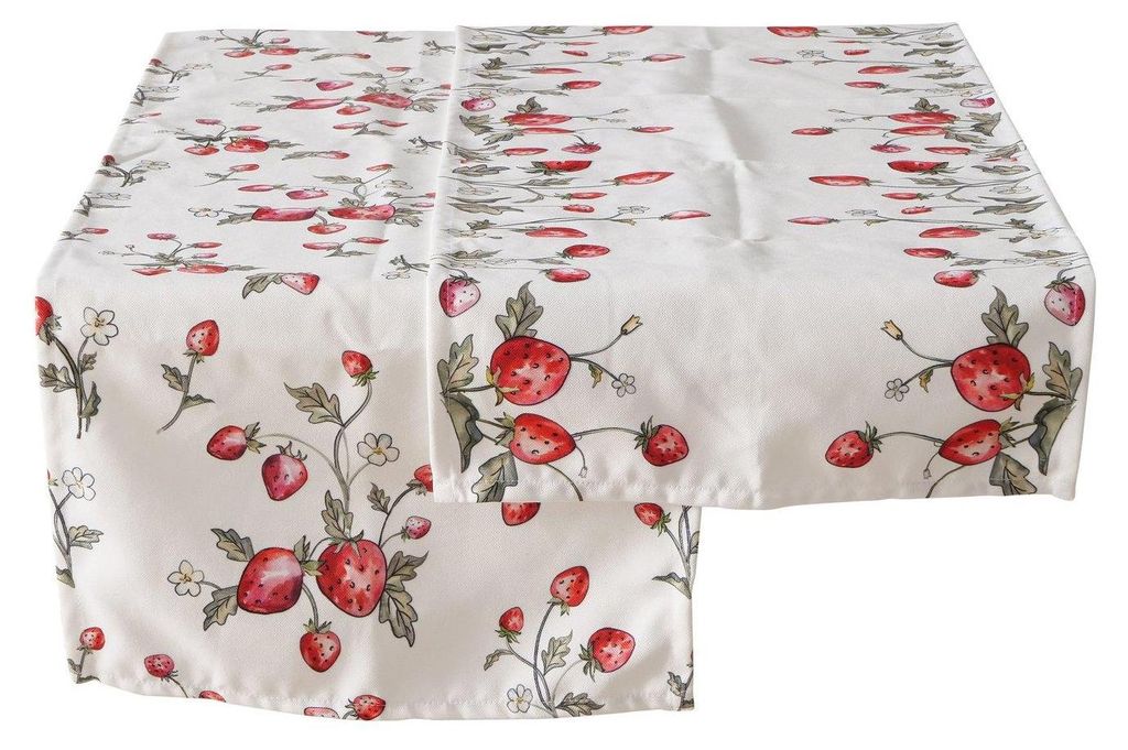 Tafelloper aardbei polyester 40x142cm Produktbild 
