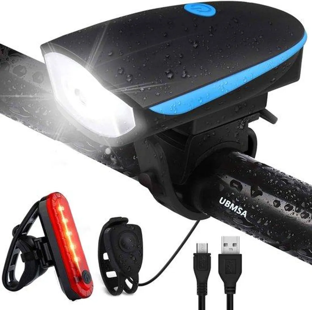 Kit d'éclairage vélo LED rechargeable USB puissant pour VTT et ville