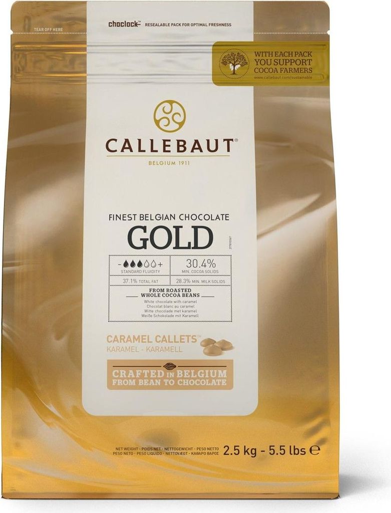 Callebaut GOLD Karamell-Schokoladenkuvertüre, Callets Produktbild 