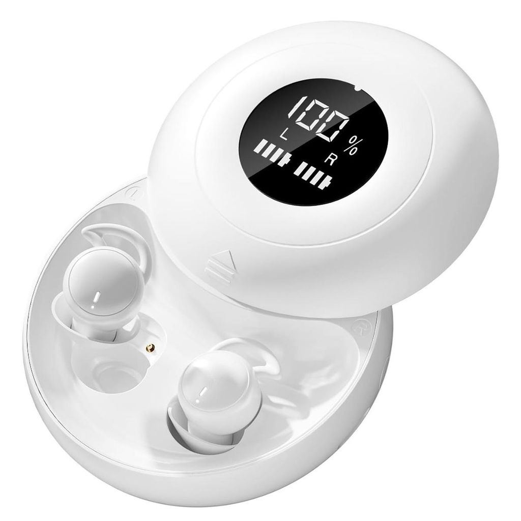 Schlaf Kopfhörer Bluetooth 5.4 für Seitenschläfer, Noise Cancelling Sleep Earbuds, ultra weich & bequem, für ruhigen Schlaf & Entspannung