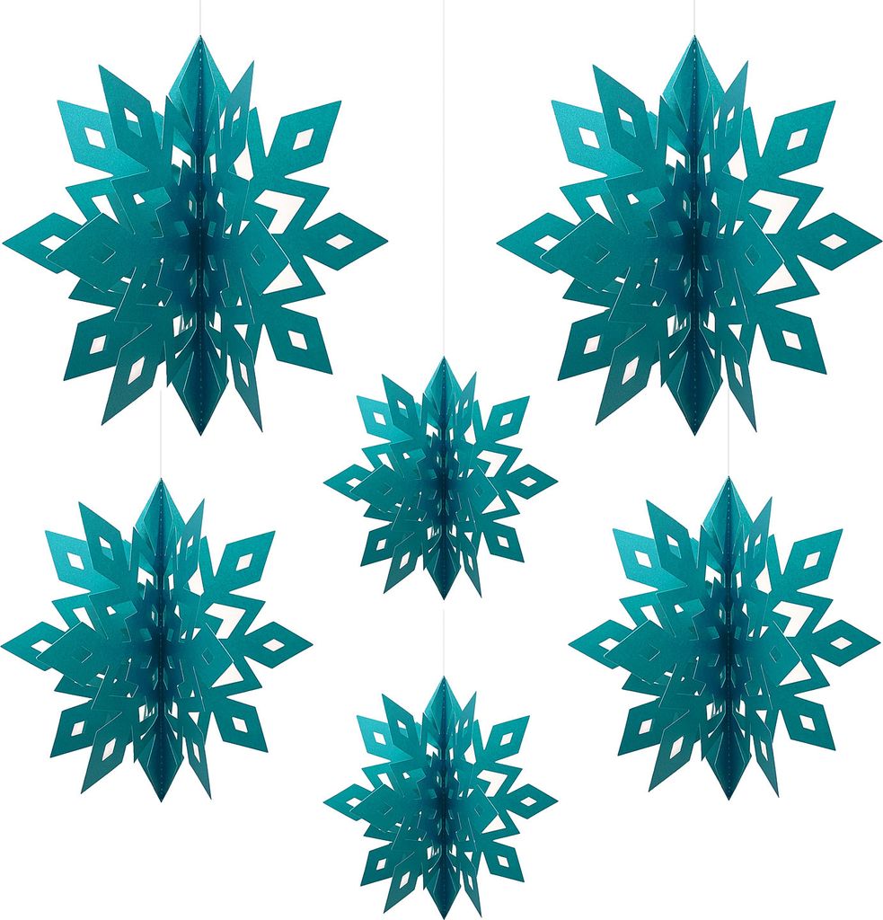 Oblique Unique 3D Schneeflocken 6er Set Eiskristalle Produktbild 