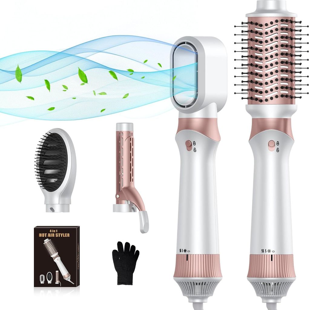 Haartrockner Airstyler 4 in 1 Volumiser Hairstyler Ionen Warmluftbürste Föhn mit Föhnbürste