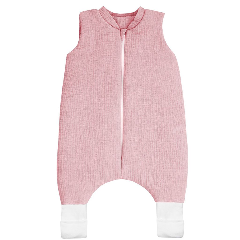 DOLCE SONNO Musselin Babyschlafsack mit Beinen und Sockenfunktion - 2,5 TOG Ganzjahresschlafsack - Baby Schlafsack mit Füßen - 100% Baumwolle - G...