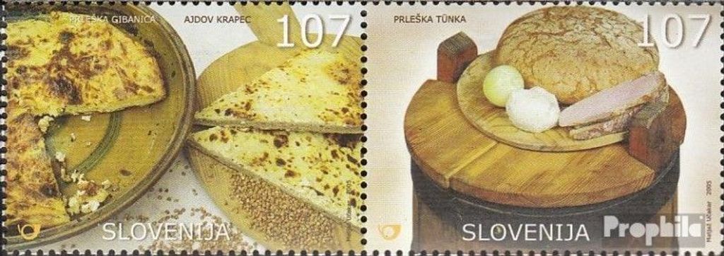 Briefmarken Slowenien 2005 Mi 568-569 Paar (kompl.Ausg.) gestempelt Regionale Küche