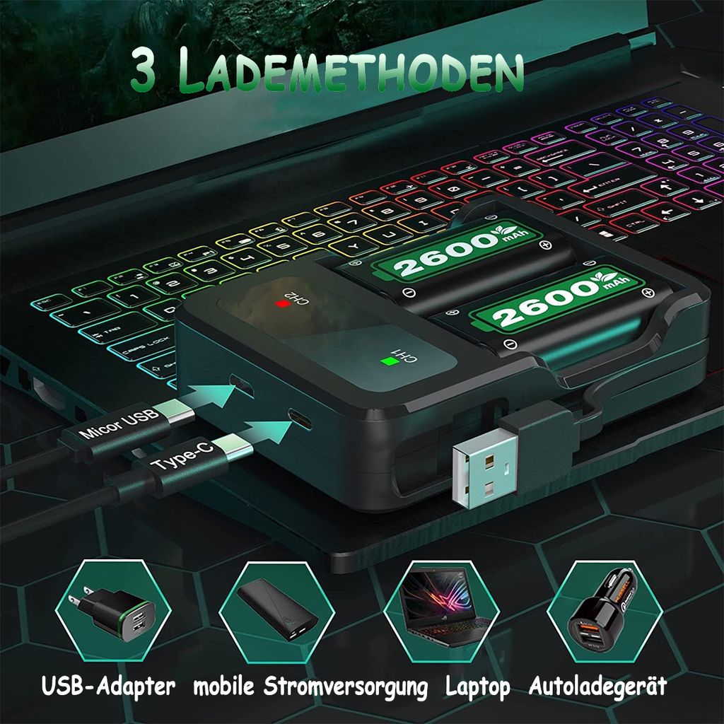 Akku für Xbox One/Series X&S Controller, 2600mAh, mit Produktbild 5