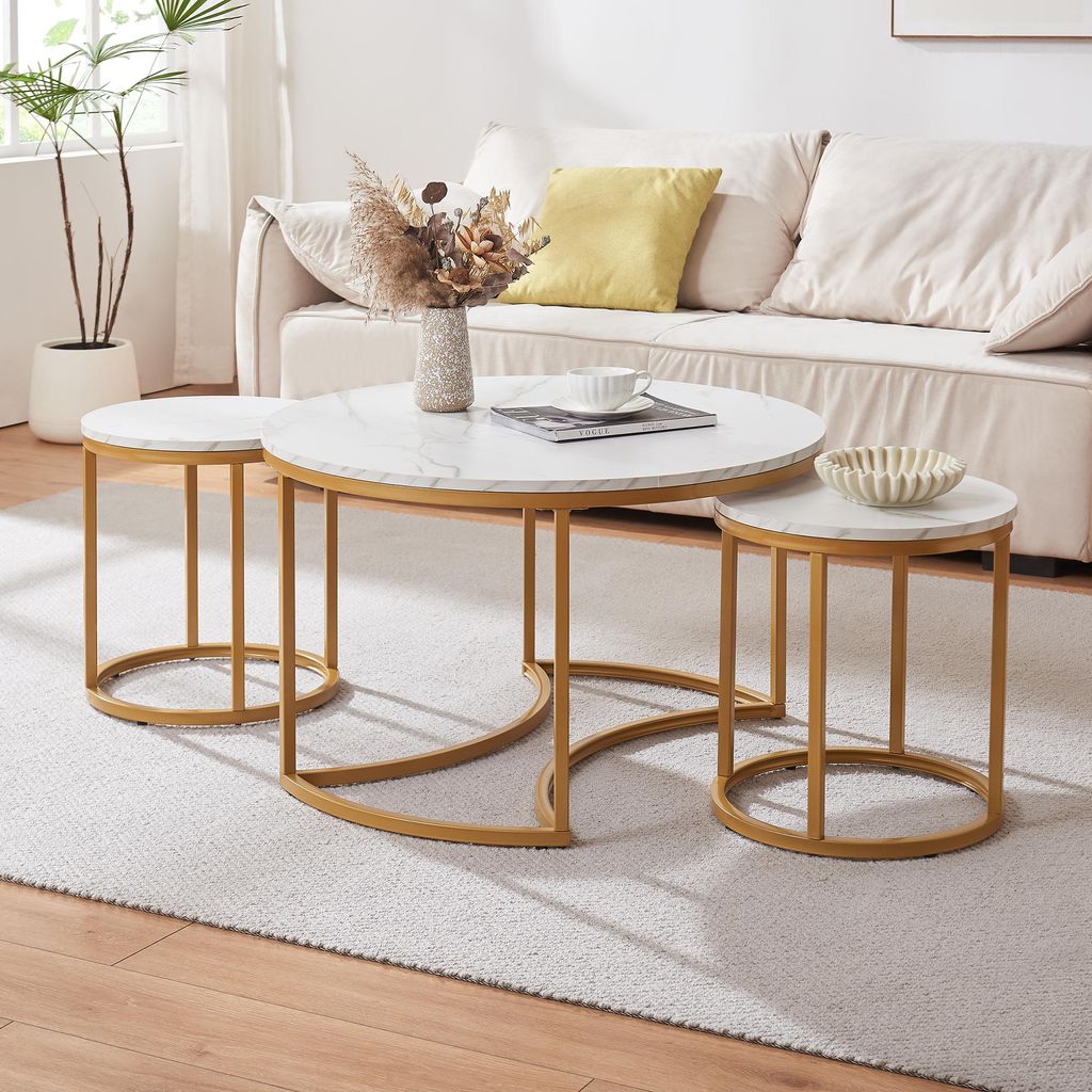 Couchtisch ’Christchurch’ 3er Set Satztisch Metallgestell Produktbild 