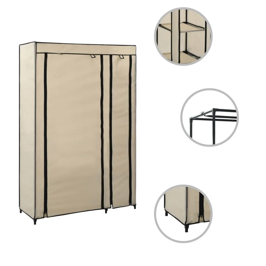 SYFAX™ Armadio in Tessuto Crema 110x45x175 cm - Organizzatore Robusto