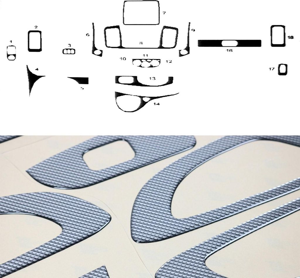 Innenraum Dekor Cockpit für Renault Trafic 2010-2014 Carbon Optik 18tlg