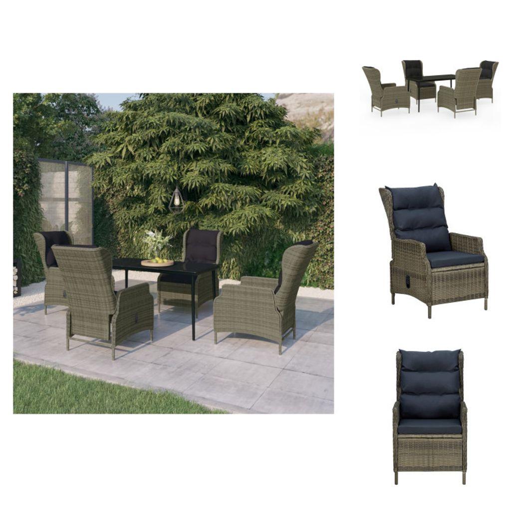 vidaXL 5-tlg. Garten-Essgruppe Braun - Gartenmöbel-Sets