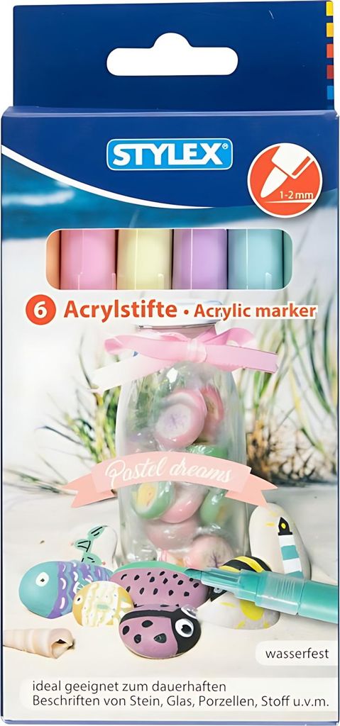 6 Acrylstifte "Pastell" / Farbe: Produktbild 
