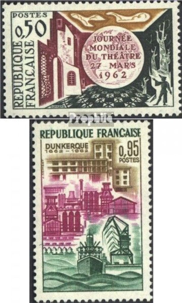 Briefmarken Frankreich 1962 Mi 1387,1388 (kompl.Ausg.) postfrisch Theater