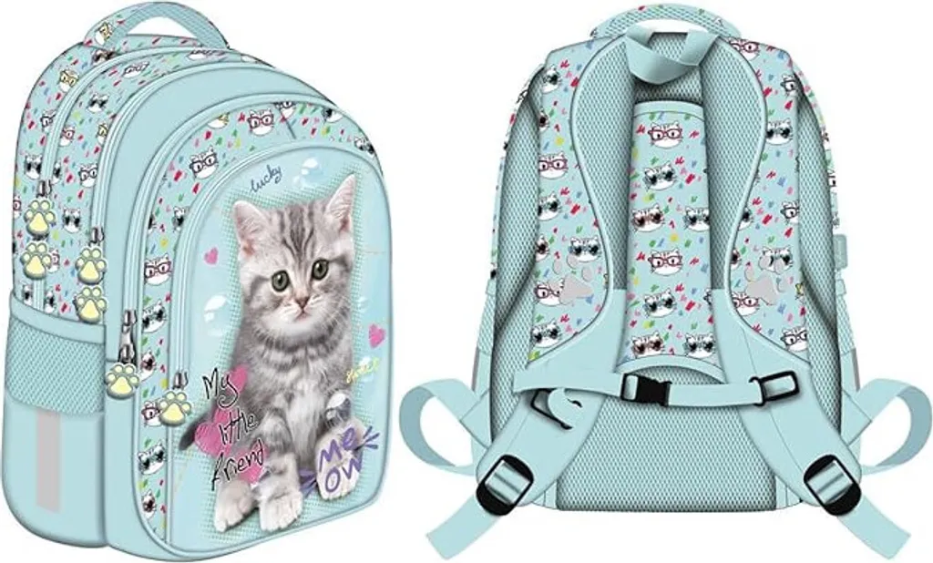 Sac à dos 4 compartiments Majewski BPL58 My Little Friend MINT KITTY