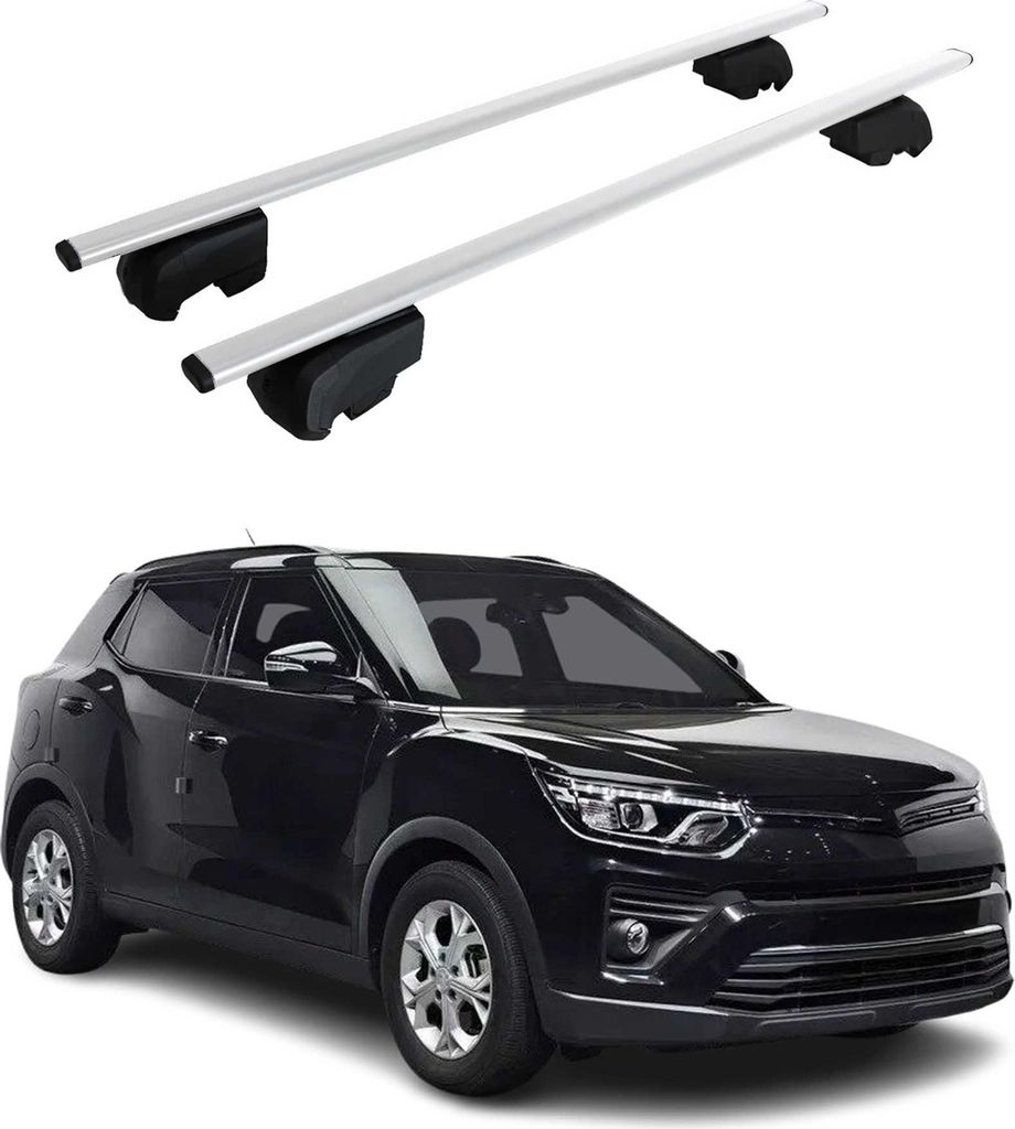 Dachträger Gepäckträger für Ssangyong Tivoli 2020-2023 Querträger ABE Silber
