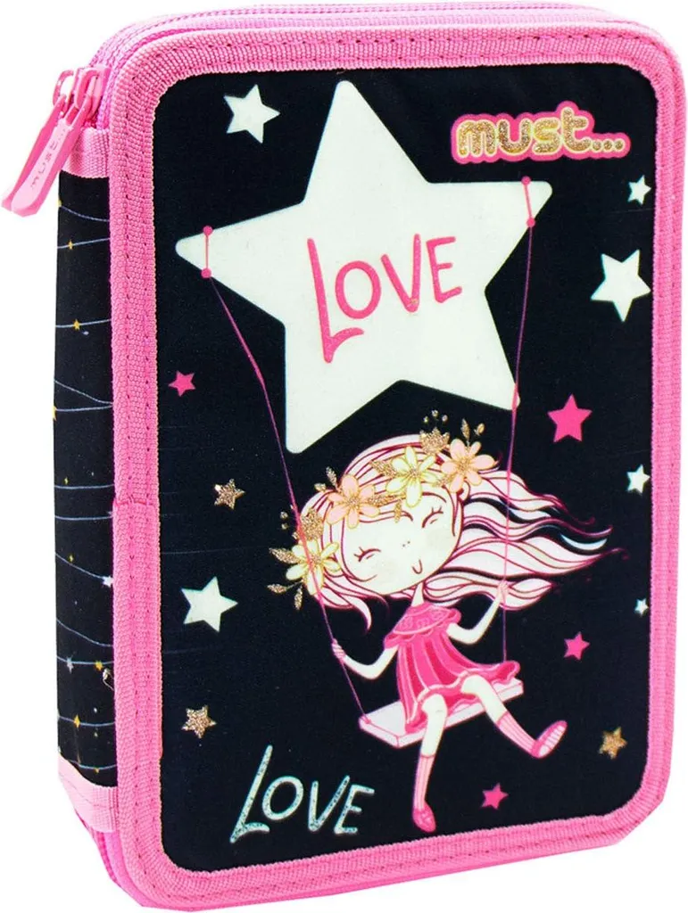 Trousse scolaire remplie motif étoiles avec fournitures pour le primaire