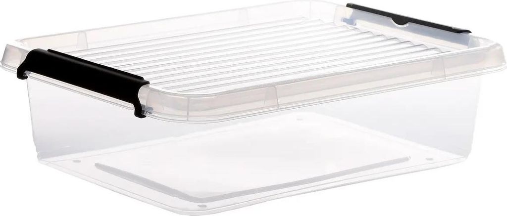 5Five Aufbewahrungsbox mit Deckel - Clip Box - 8,5 Liter - 39 x 29 x 12 cm - Kunststoff - transparen