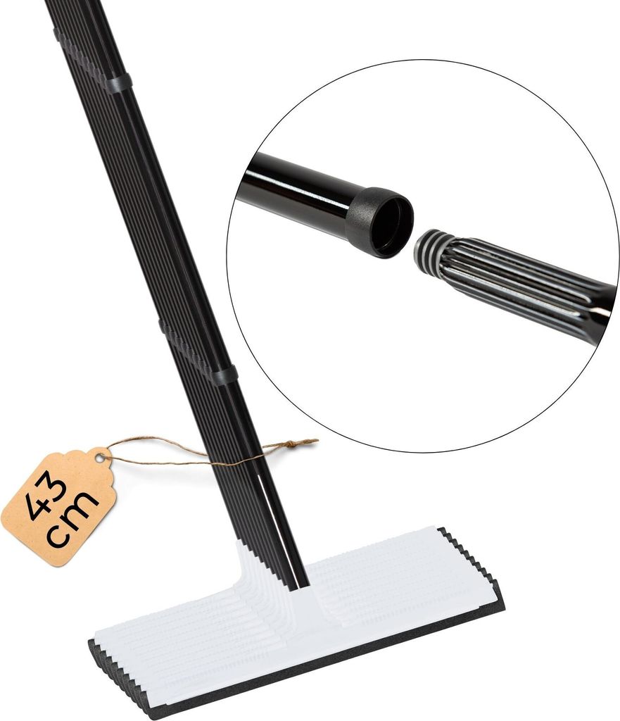 Novaliv 10x Fliesenabzieher Dusche Boden mit Stiel Wasserabzieher für Boden Garten Bad Terasse Auto Wasserschieber Boden Pool Badabzieher XXL brei...