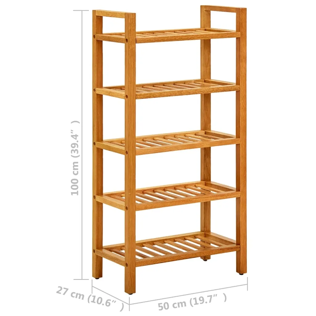 Étagère à chaussures pour entrée étroite 5 niveaux bois naturel - 7
