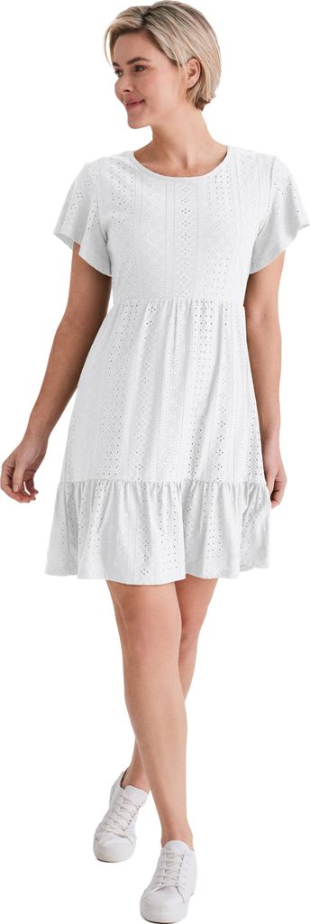 Stooker Women KIRA Damen Spitzenkleid Slim Fit 44/46 white