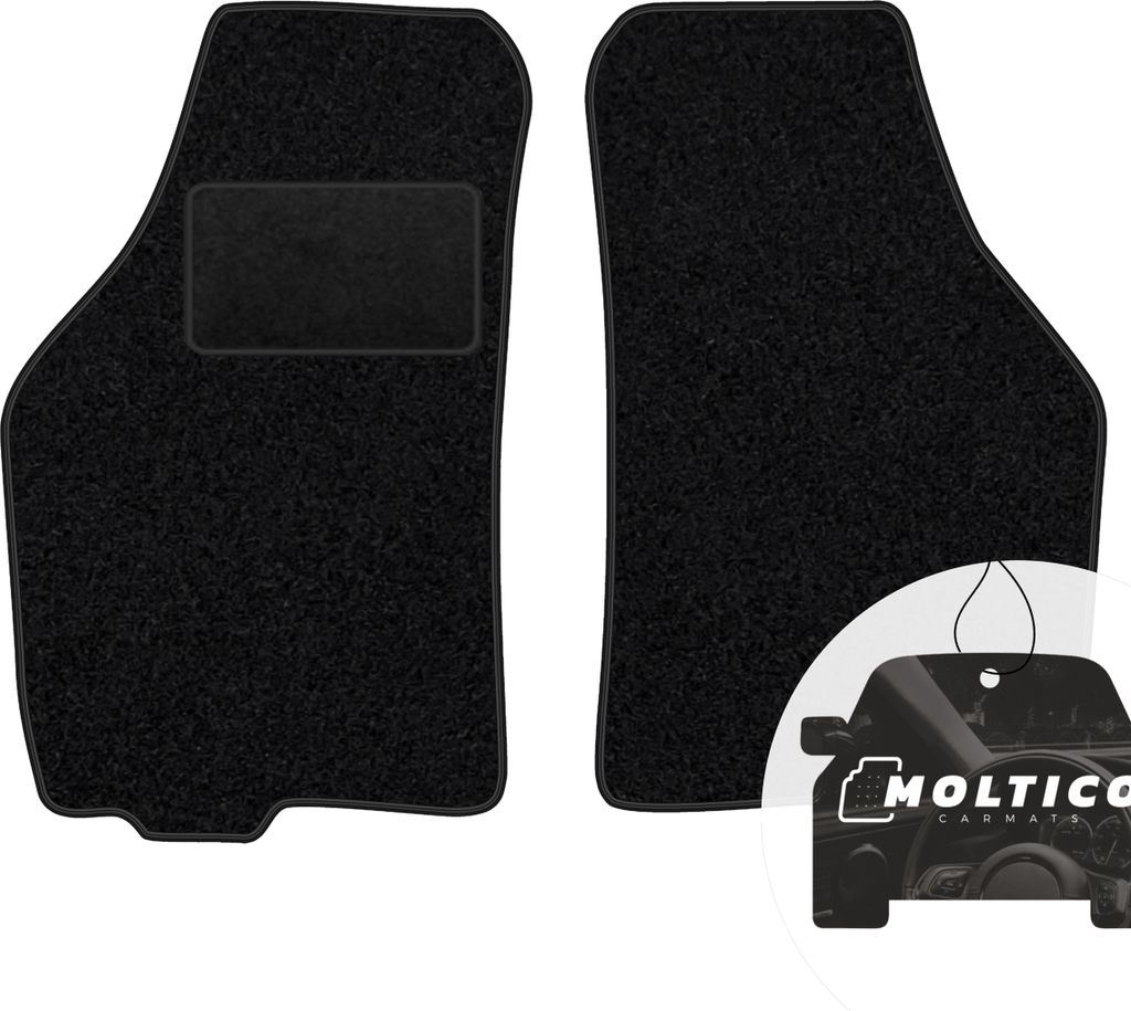 moto-MOLTICO Vorne Fußmatten Auto Velours Autoteppiche Schwarz Automatten Set 2-teilig passend für Lancia Ypsilon II 1996-2003
