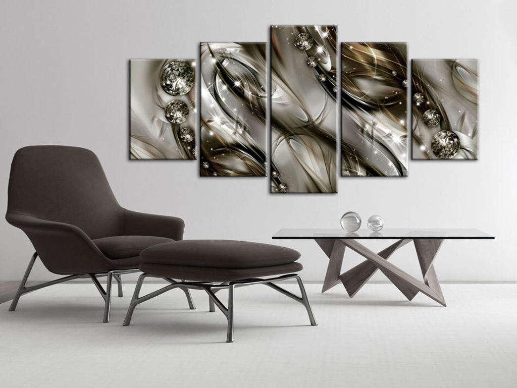 Akustikbild Abstrakt 200x100 cm Bilder Akustikschaum Hochleistungsschallabsorber Schallschutz Leinwand 5 tlg Wandbild Raumakustik Schalldämmung a-...