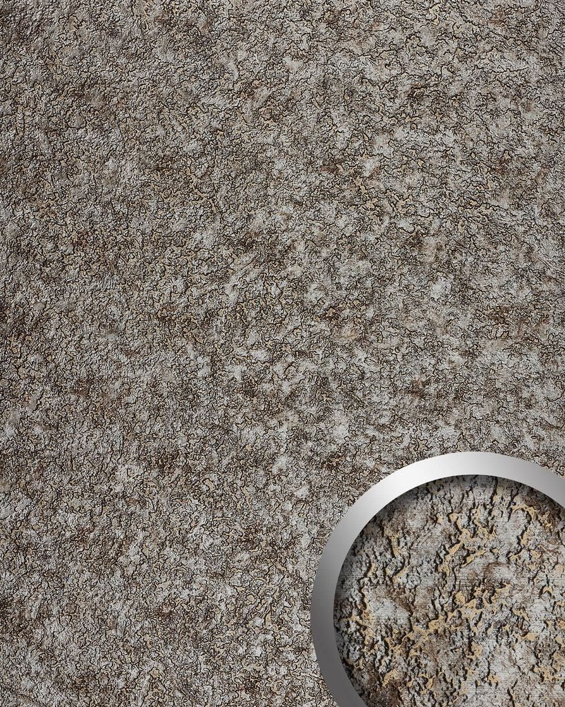 WallFace 24973 LAVA VINTAGE Gold Wandverkleidung im Used look glänzend platin 2,6 m2