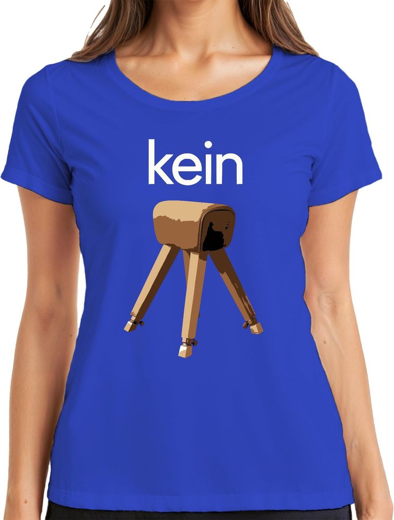 Kein Bock Turnen Gymnastik Turner Lustig Sarkasmus Humor Damen T-Shirt, Blau, XL