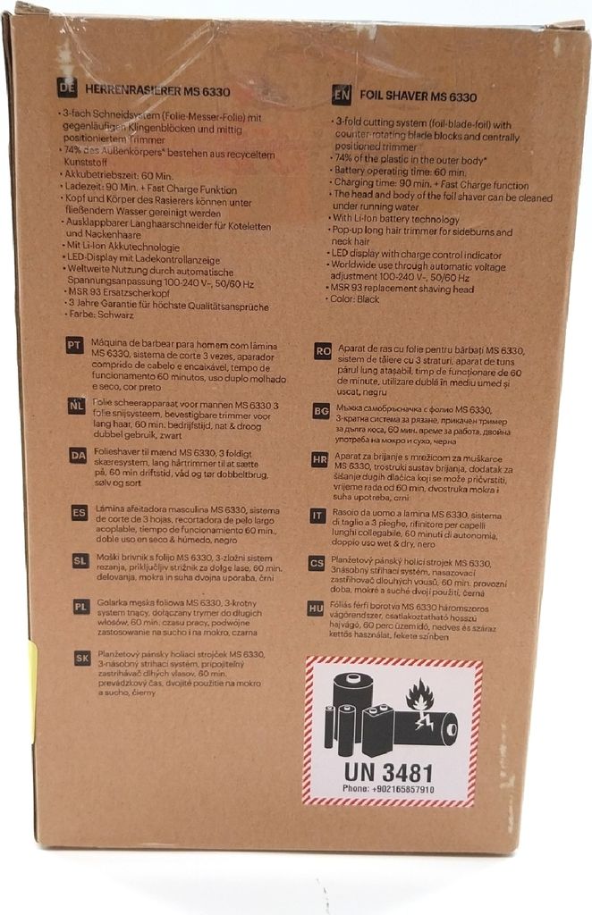 GRUNDIG MS 6330 Golarka męska Czas pracy 60 min Rozkładana Zdjęcie produktu 10