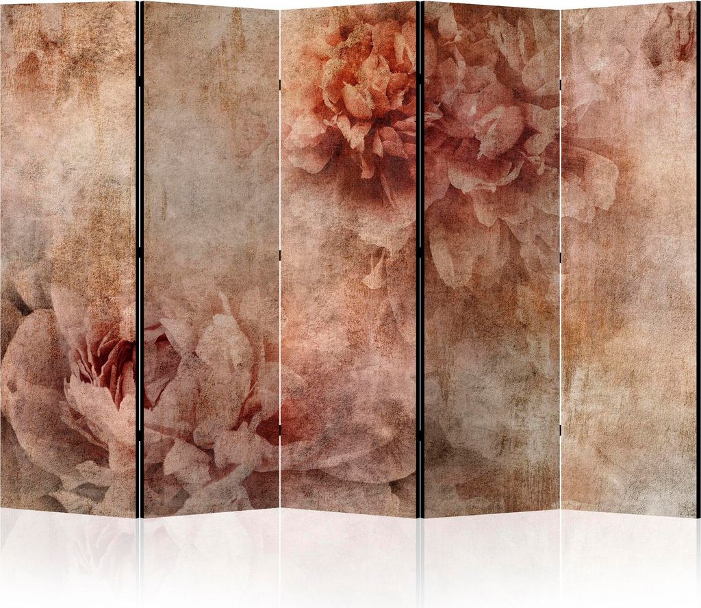 LUMASOUL Paravent doppelseitiger, Paravent Raumteiler Innen, Blumen Motiv, 225x172 cm