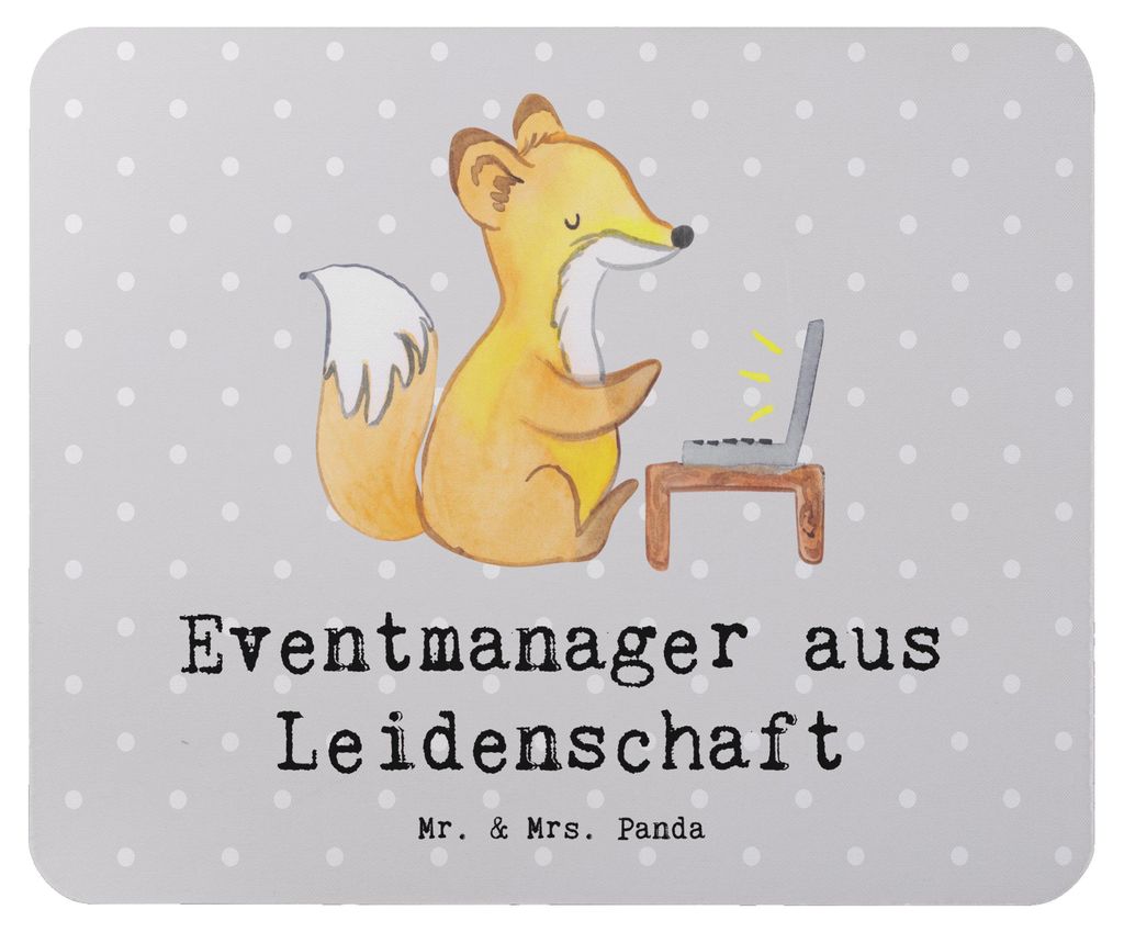 Mr. & Mrs. Panda Mousepad Eventmanager Leidenschaft - Grau Pastell - Geschenk, Mauspad, mousematte, Mouse Pad, Promoter, Spruch, Witzig, pc mausunt...