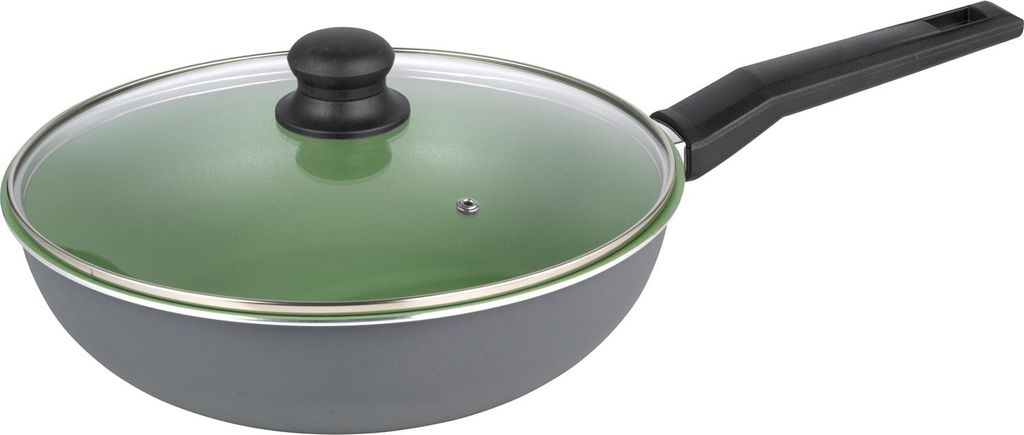 Michelino Pfanne mit Deckel 24cm Durchmesser grün/grau Induktion Glaskeramik Gas