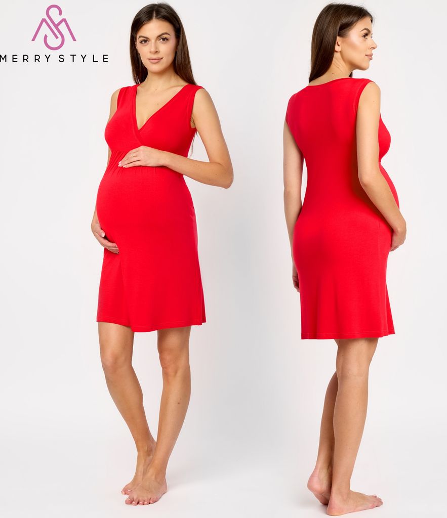 Merry Style Nachthemd Damen Schwangerschaft aus Viskose Stillnachthemd Elegante Nachtwäsche Damen, Leicht, Atmungsaktiv und Hautfreundlich MS10-46...