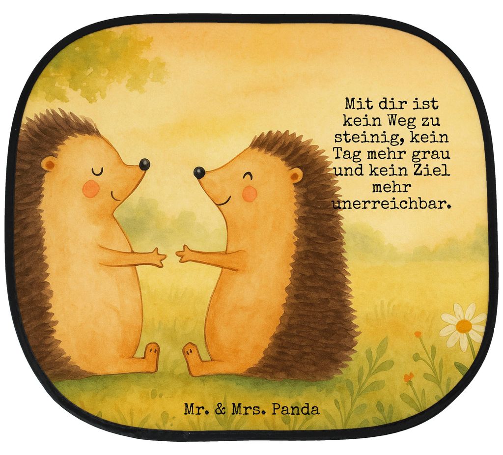 Mr. & Mrs. Panda Sonnenschutz Auto Igel Liebe Design - Weiß - Geschenk, Autosonnenschutz, Autoscheiben, Hochzeitstag, Fürs, Freundin, hitzeschutz...