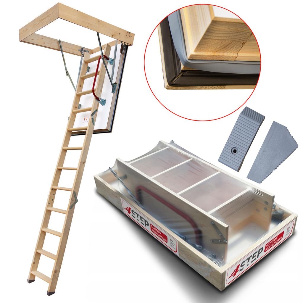 4IQ Schody Strychowe NORDIC 87mm 120x80 + dodatkowa Zdjęcie produktu 