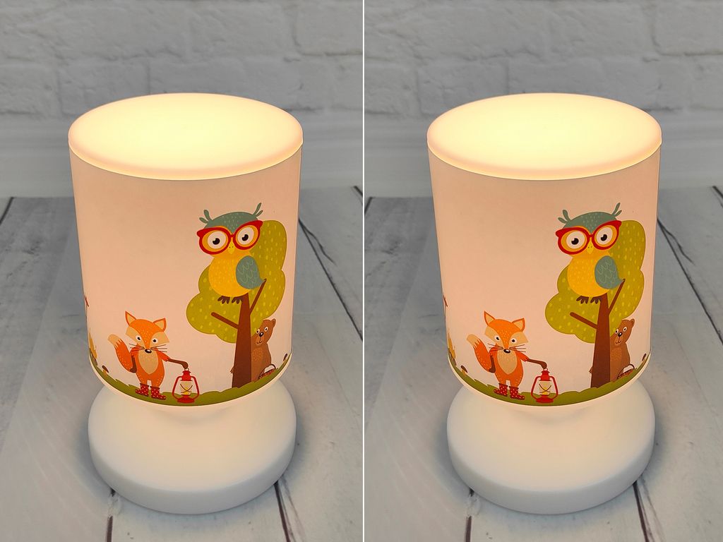 2er Set Akku Kinderlampe Wald, Nachttischlampe per USB aufladbar, Kinderzimmer