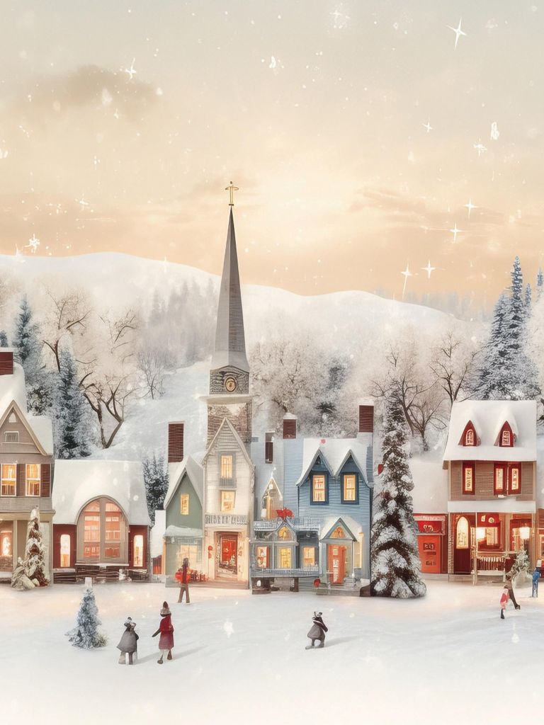 Weihnachten Winter Stadt Poster Weihnachten Winter Schnee Landschaft P2382_50x70